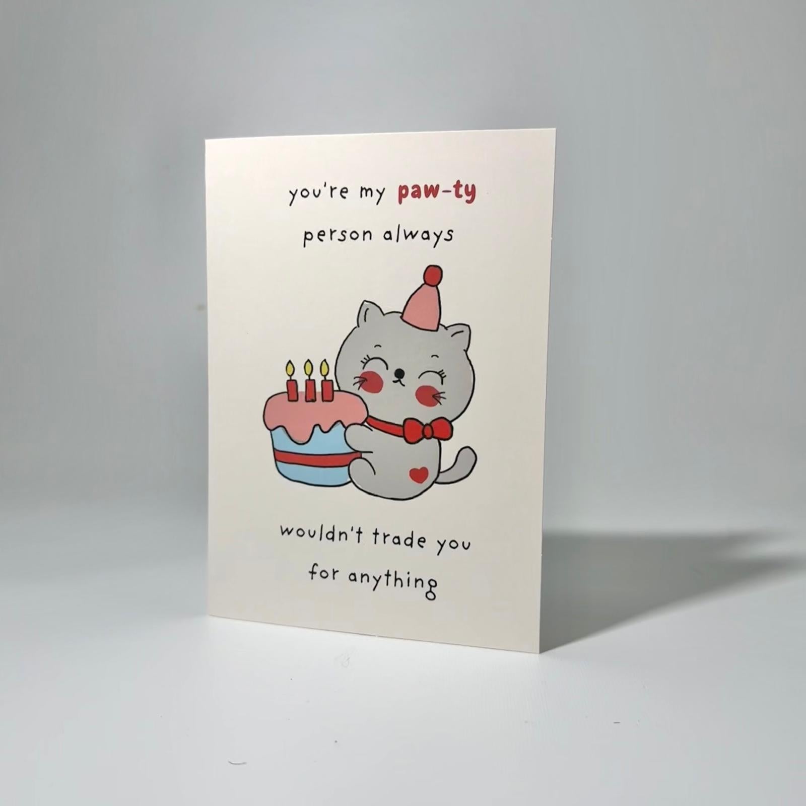 Party Cat Friendship Greeting Card