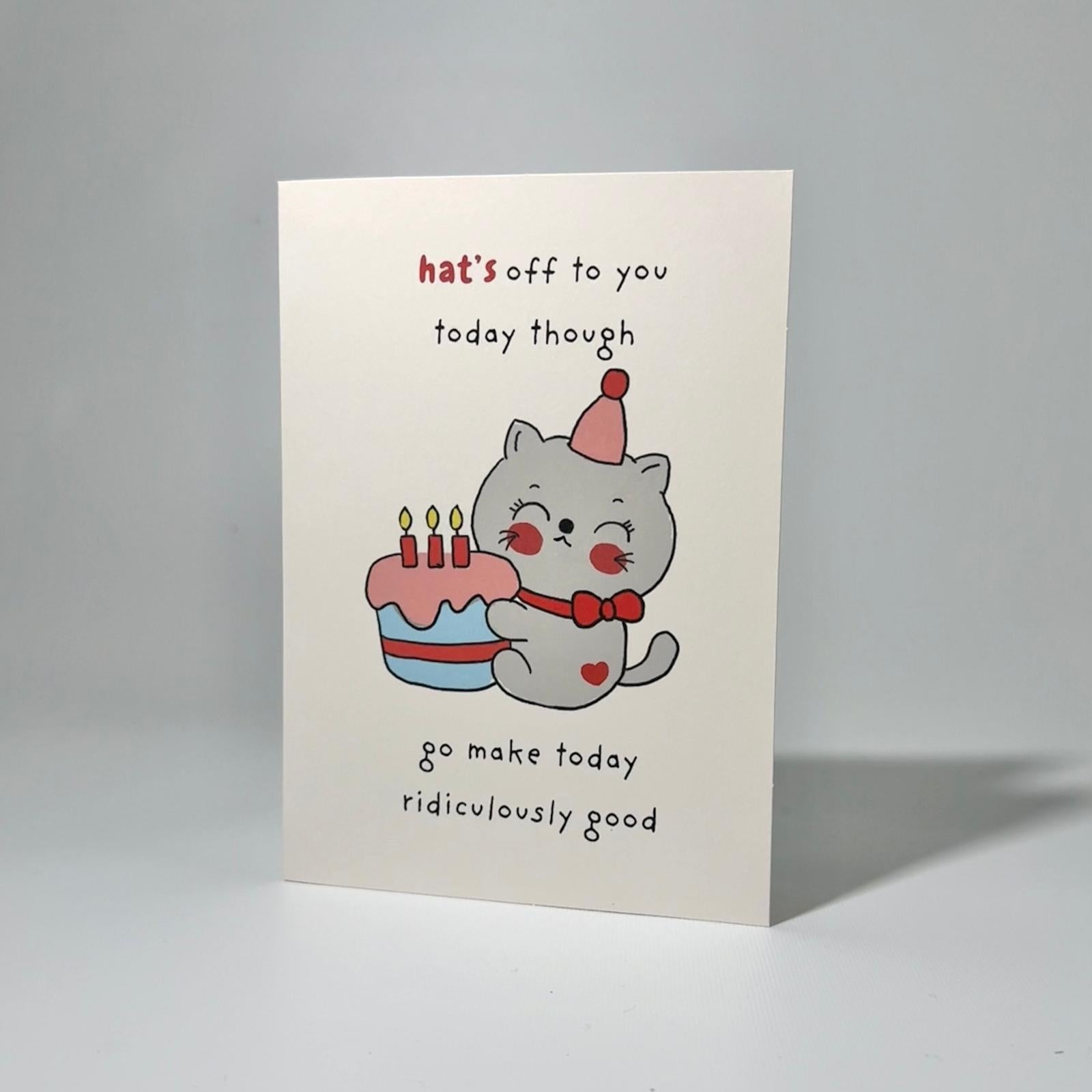 Party Cat Birthday Greeting Card