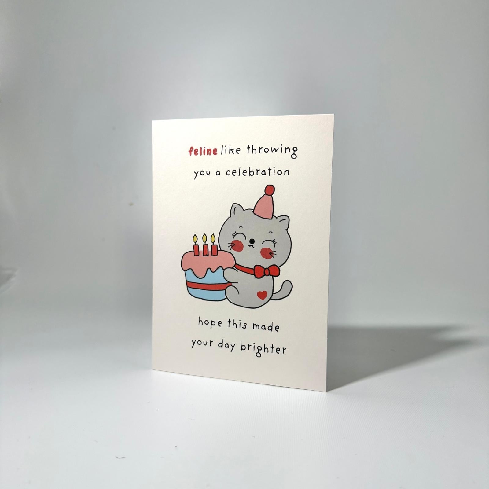 Party Cat Just Because Greeting Card
