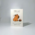 Brown Cake Capybara Romance Greeting Card
