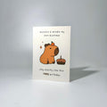 Brown Cake Capybara Birthday Greeting Card