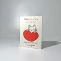White Heart Cat Just Because Greeting Card