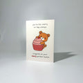 Brown Cupcake Bear Romance Greeting Card