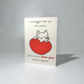 White Heart Cat Romance Greeting Card