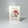 White Heart Balloon Cat Friendship Greeting Card