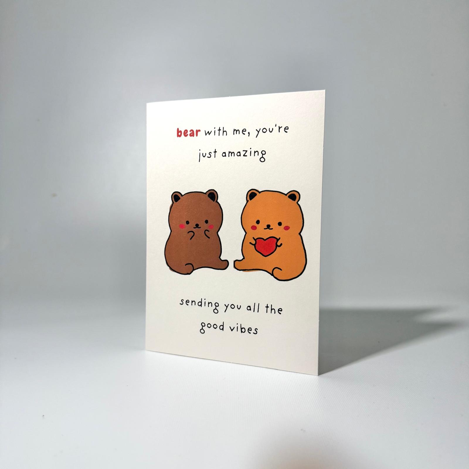 Heart Bears Duo Just Because Greeting Card