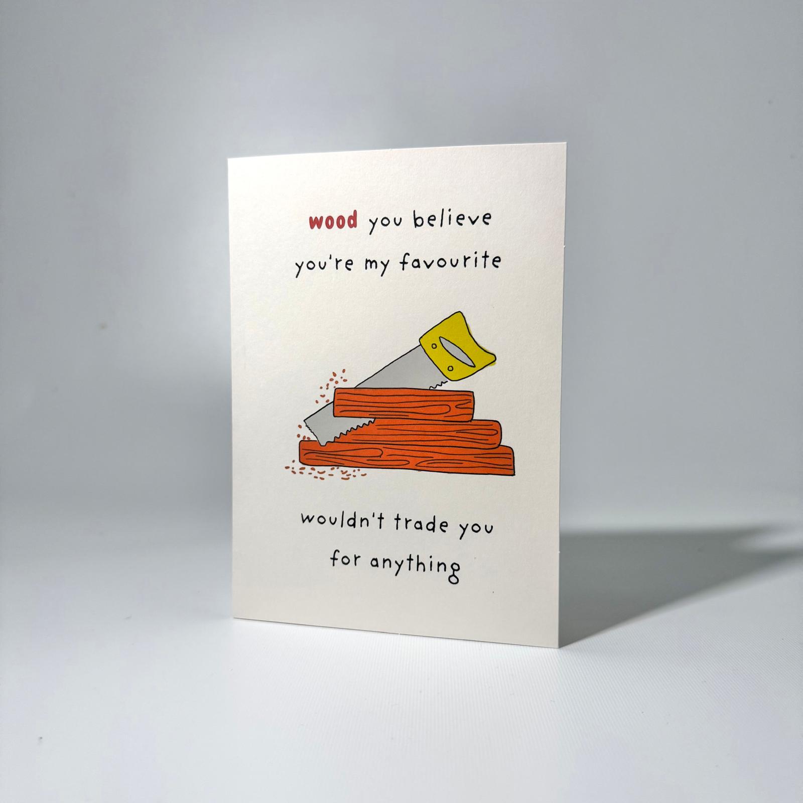 Yellow Wood Saw Friendship Greeting Card
