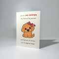 Pink Bow Pup Friendship Greeting Card