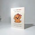 Pink Bow Pup Just Because Greeting Card