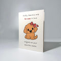 Pink Bow Pup Romance Greeting Card