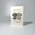 Grey Pups Pair Romance Greeting Card