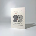Grey Pups Pair Birthday Greeting Card