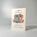 Heart Pups Duo Romance Greeting Card
