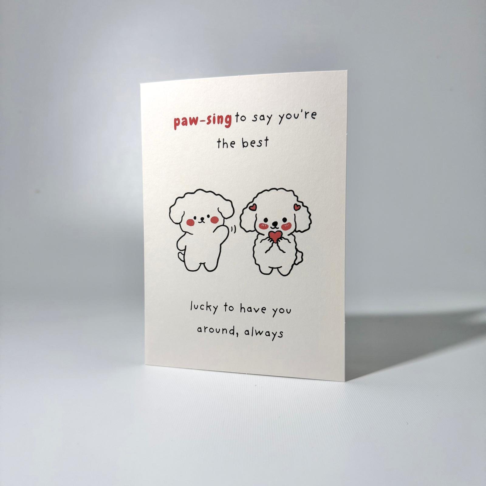 Fluffy Heart Duo Friendship Greeting Card