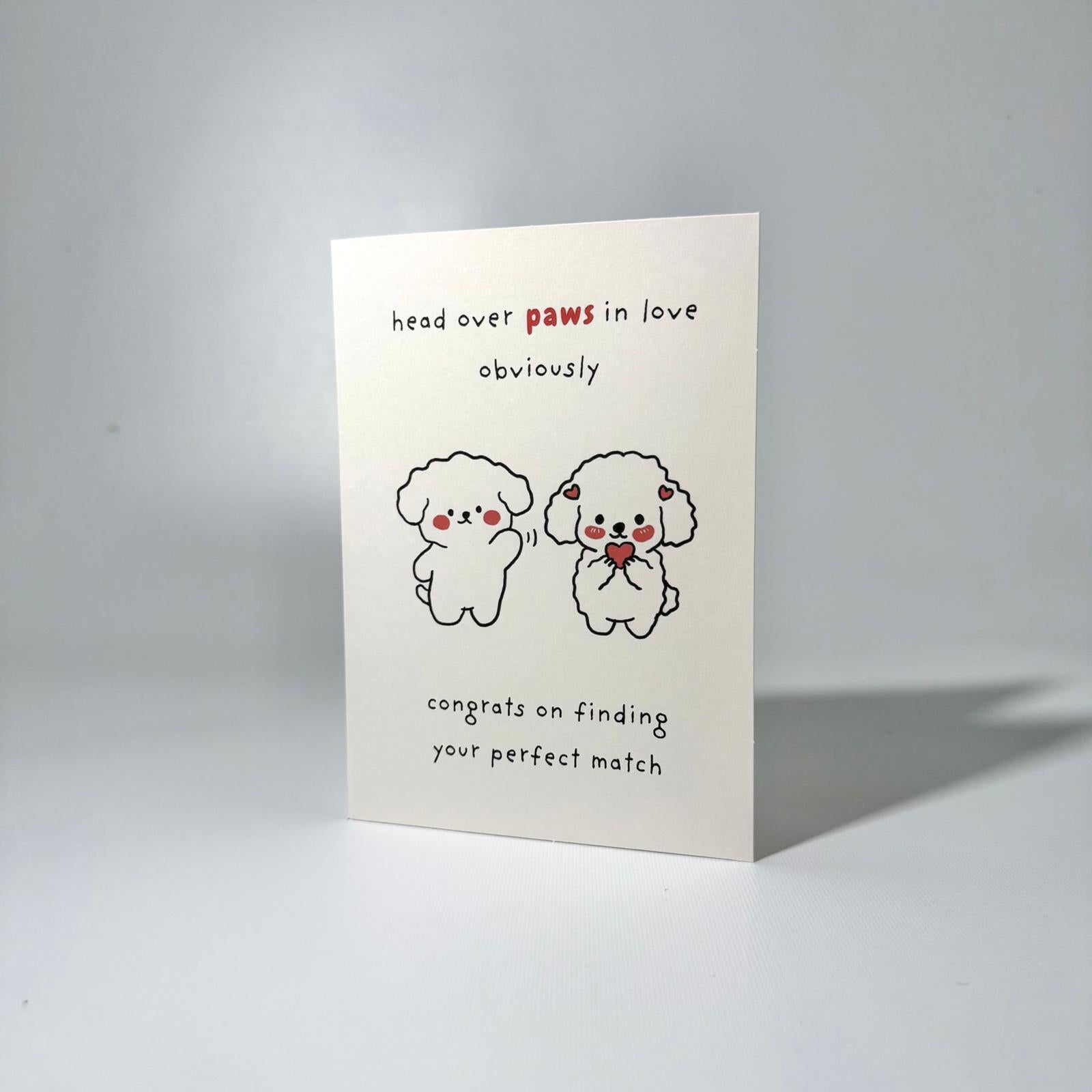 Fluffy Heart Duo Romance Greeting Card