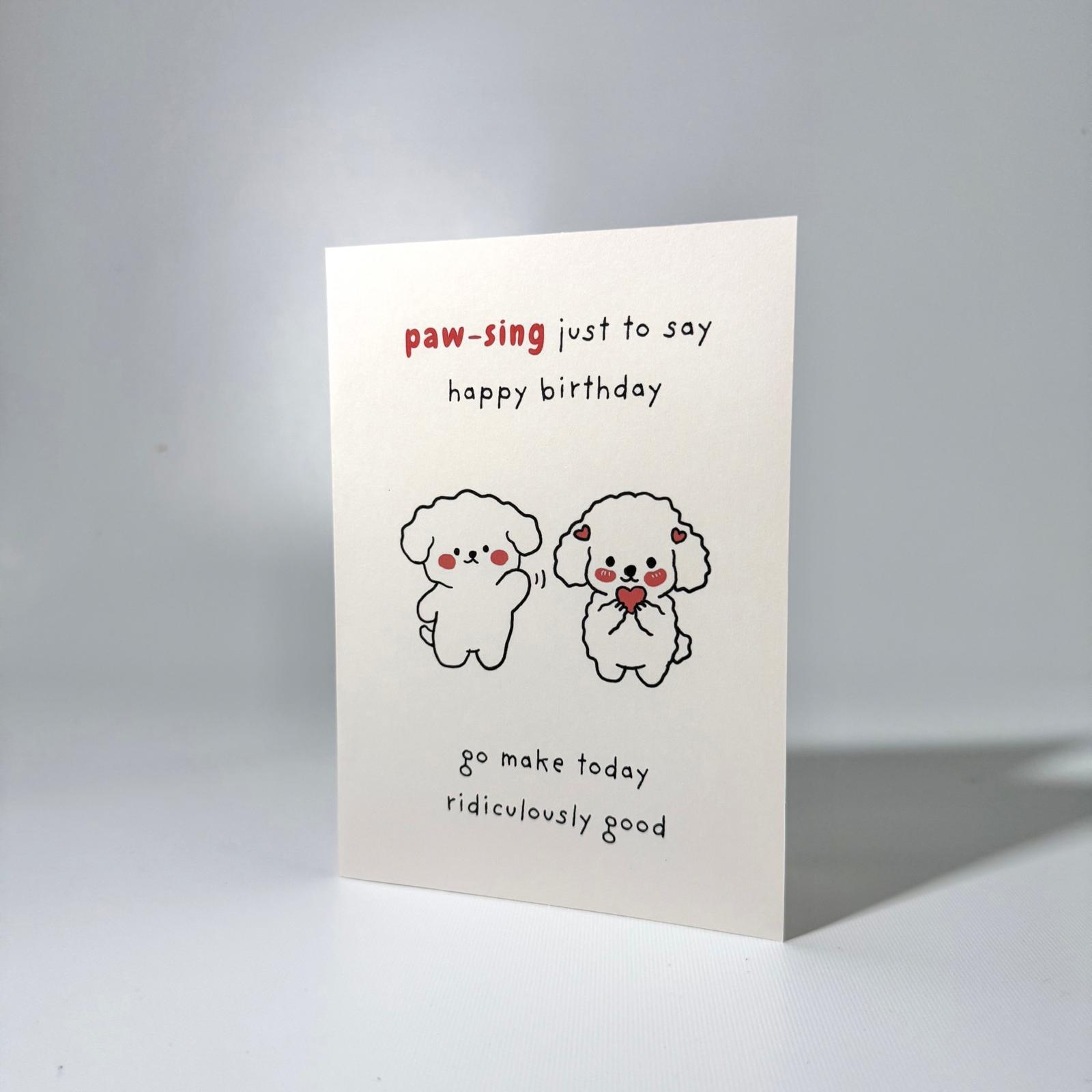 Fluffy Heart Duo Birthday Greeting Card
