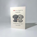 Grey Pups Pair Friendship Greeting Card