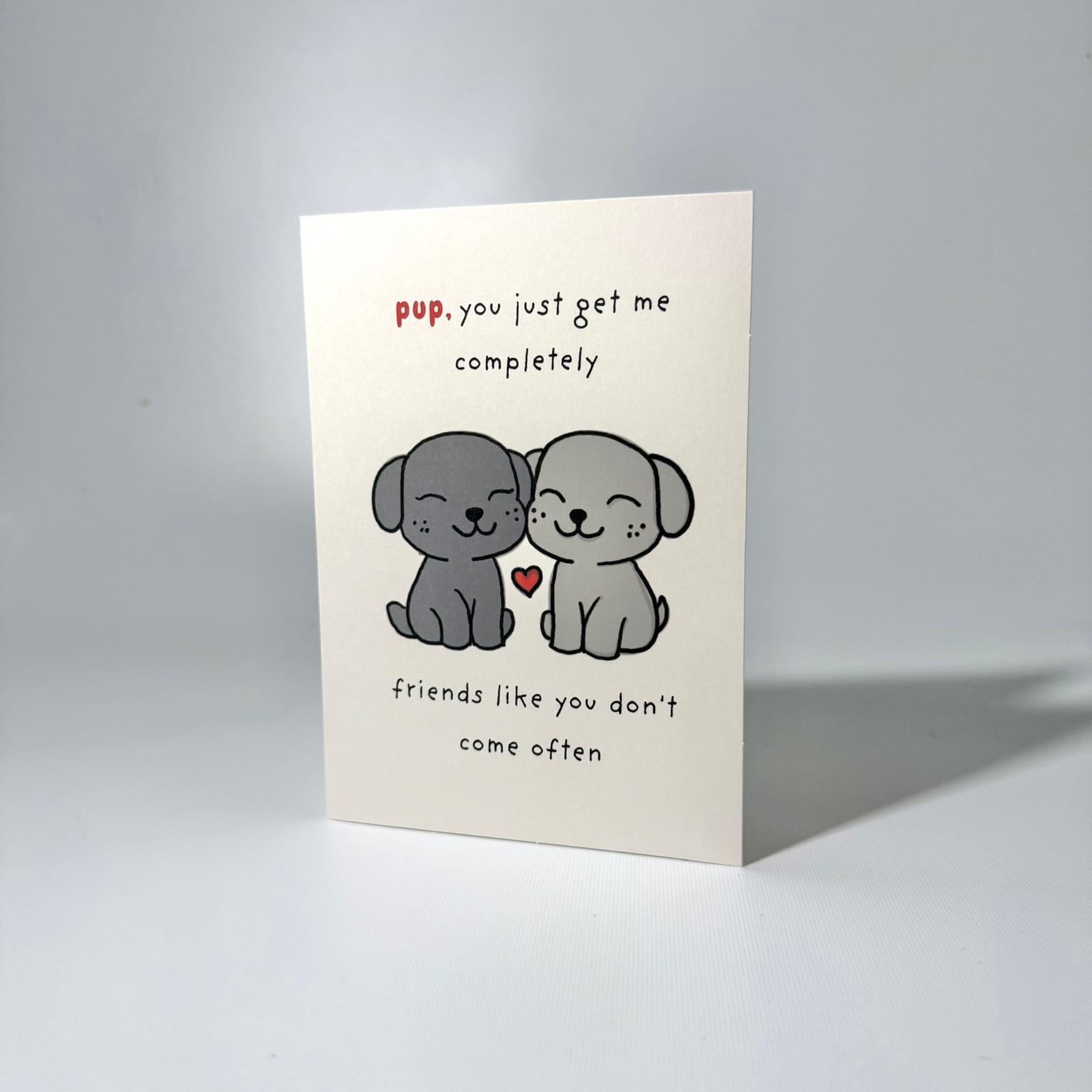 Grey Pups Pair Friendship Greeting Card